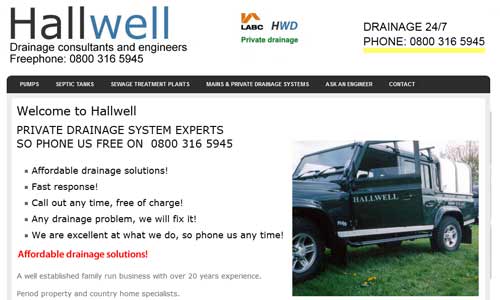 Hallwell website design